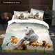 thumbnail image 1 of Horse Duvet Cover Size White Running Horses Pattern Bedding Set for Kids Teens Adults Wild Animal Soft Quilt Cover Bed Sheets, 1 of 5
