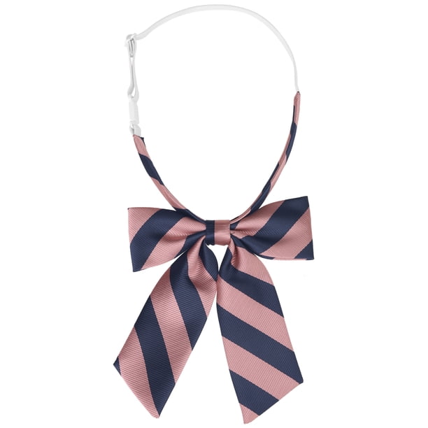 INSPIRE CHIC Pajaritas para Mujeres Elegantes Banda Elástica Ajustable Pre-anudada Rayas 1 pieza Azul Marino Rosa