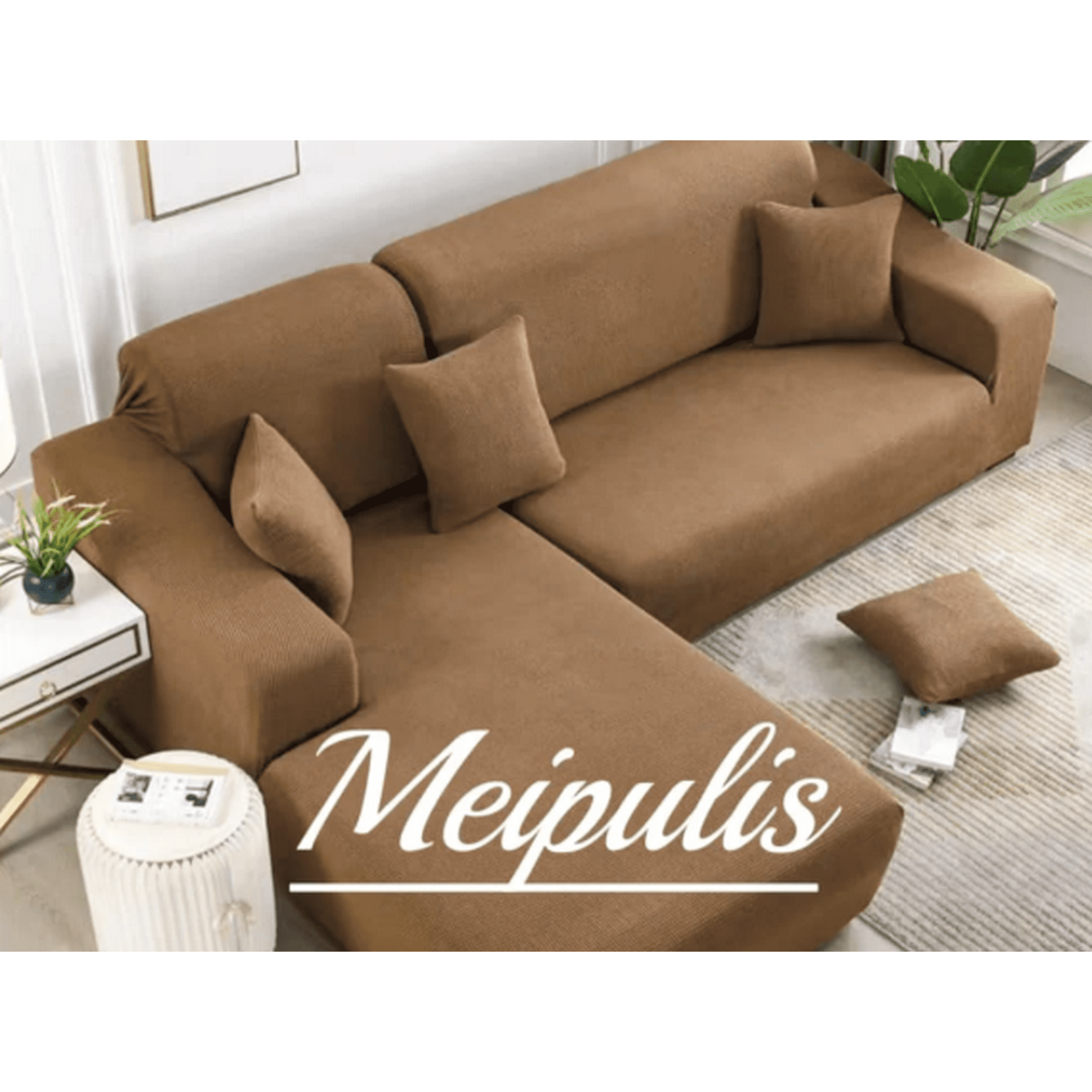 Mundo Shopping - Cubresillon Tipo L Cuadrille Color Cafe Claro