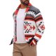 thumbnail image 4 of INSPIRE CHIC Chaqueta de Punto de Hombre Jacquard para Otoño Invierno Vintage Talla XL Rojo, 4 of 5