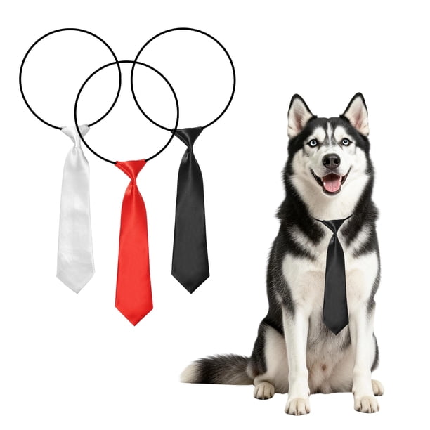 Uxcell Corbatas de Collar para Perros, Corbatas de Cuello para Mascotas a Granel Accesorios de Aseo de Collar de Lazo (3 Piezas, Poliéster, Rojo/Negro/Blanco) para Uso Diario