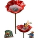 thumbnail image 1 of Estaca jardín flor metal hecha mano mini baño pájaros estación agua polinizadores regalo único, 1 of 7