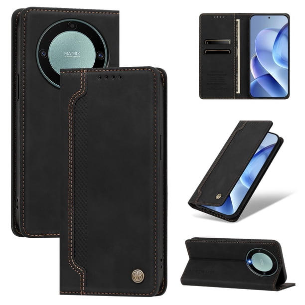 Funda Billetera para Honor X9a 5G Imán y Resistente Negro