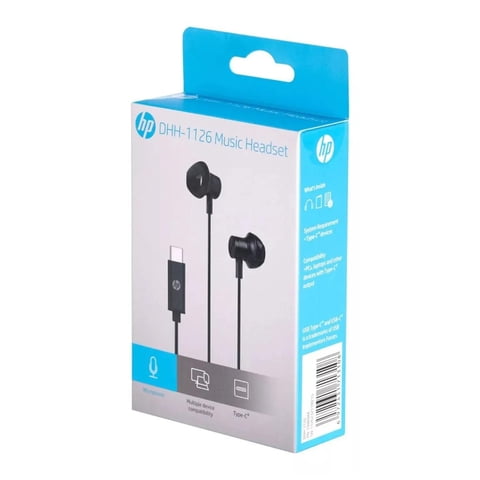 Hp - Audifonos Alambricos Manos Libres Usb C Negro Dhh-1126