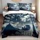 thumbnail image 1 of 3pcs Bedding set Dark Knight Gotham City Night Scene Graphic Print Duvet Cover Set | Polyester Digital Printing, 1 of 1