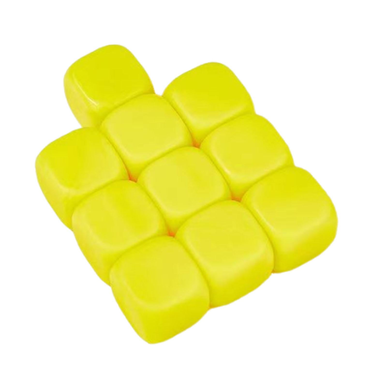 Magideal - 10x Dados En , Cubos De Dados De 16mm, Dados Diy, Dados De Seis Caras Para Juegos De Mesa, Pegatinas Diy, Enseñanza De Conteo De Matemáticas Amarillo