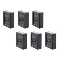 Genérico - Pack 6 Foco Luz Aplique Solar Led Pared Exterior Luz Calida