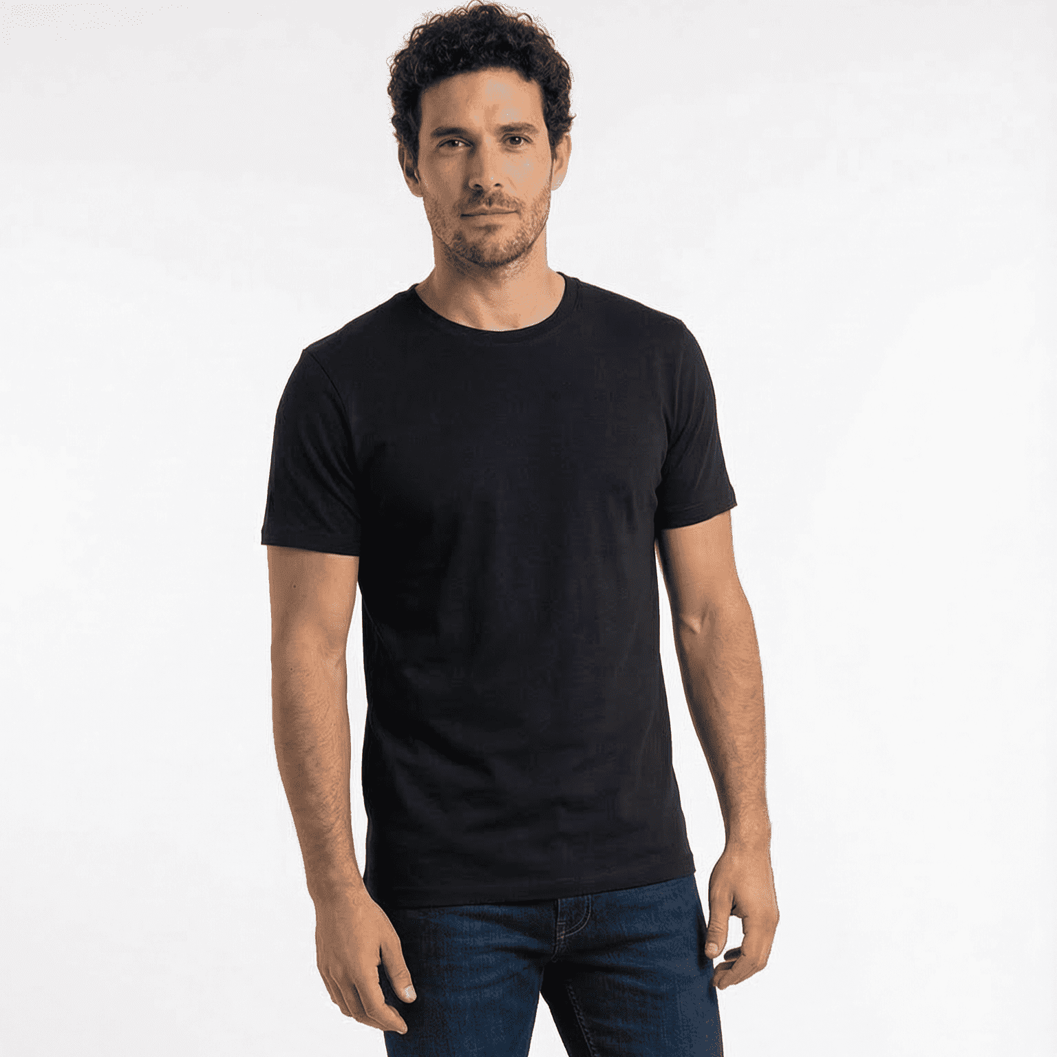 T-world - Polera 100 % Algodón Manga Corta Básica 170 Grs. Negro