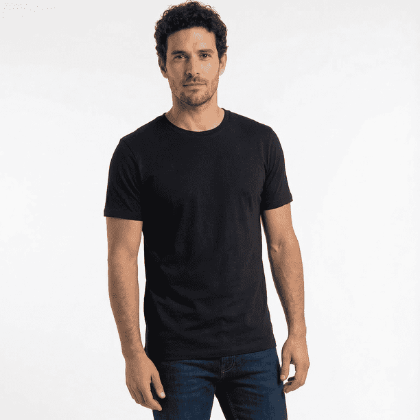 Polera 100 % Algodón Manga Corta Básica 170 Grs. Negro