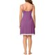 thumbnail image 3 of INSPIRE CHIC Camisón de Mujer de Rayón con Escote en V y Encaje, Vestido de Dormir con Tirantes Ajustables, Ropa de Casa Suave Chemise XS Gris Púrpura, 3 of 5