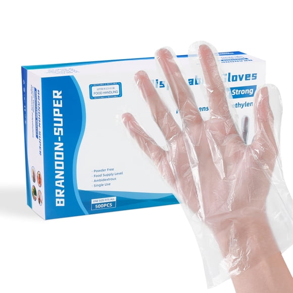 Guantes desechables para preparación de alimentos Brandon-Super Poly, 500 quilates