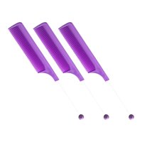 Magideal - 3 Peines Con Cuentas, Peine Para Peinar Y Cuidar El Cabello, Peine Portátil Para Recuerdo De Boda, Peine De Peluquería Para El Hogar, Salón, Picnic Al Púrpura