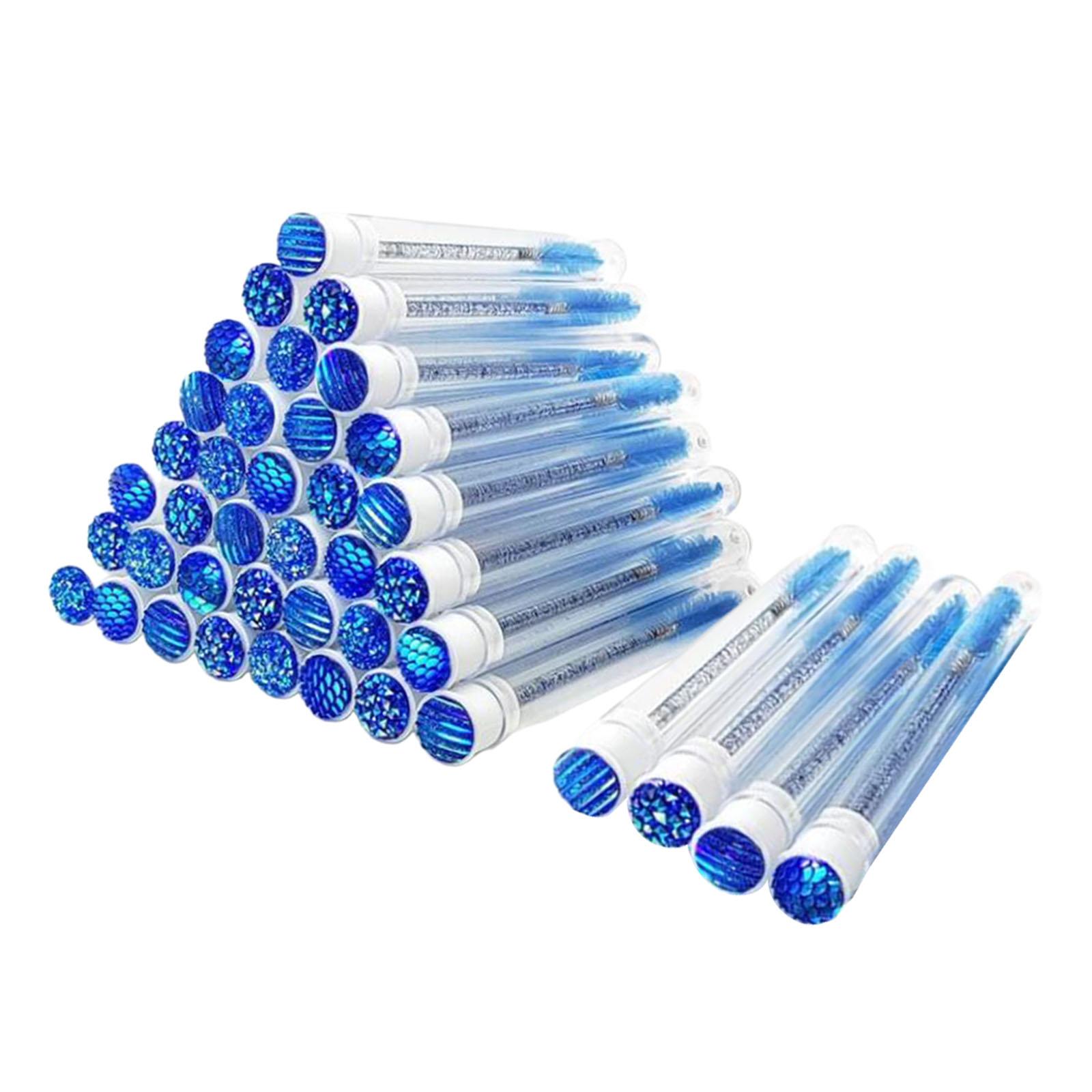 Ioensy - 40 Piezas Desechables Rímel Cepillo Herramienta De Maquillaje Regalos Estilo De Pestañas Para Salón Azul
