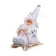 thumbnail image 3 of Figura De Papá Noel Esquiando Figura De Escritorio De Interior Figura De Papá Noel En Trineo Decoración Blanca, 3 of 3