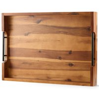 Bandeja Otomana Tidita, 50 X 35 Cm, Grande, Madera De Acacia, Con Asas