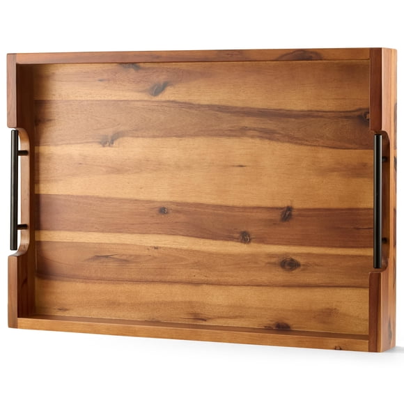 Bandeja otomana Tidita, 50 x 35 cm, grande, madera de acacia, con asas
