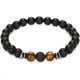 thumbnail image 1 of 1pc Vintage Matte Black Onyx Cubic Lava Stone Beaded Bracelet Stretch Bracelet, 1 of 5
