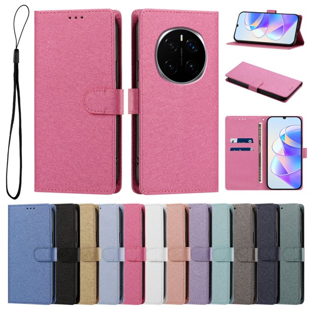 Cartera Protectora para Honor Magic7 con Soporte, Rojo Rosa