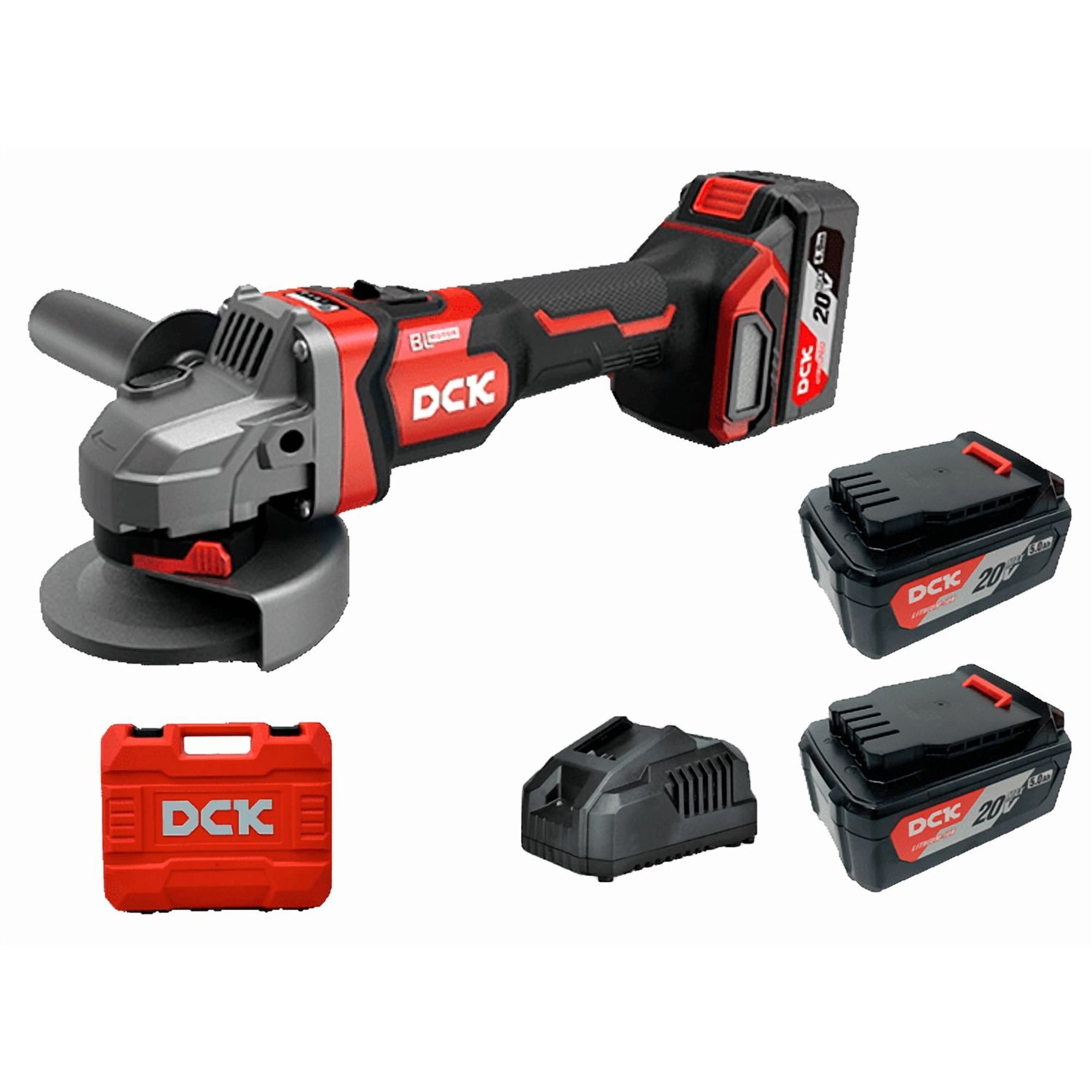 Esmeril Angular 115mm Dck 2 Baterías 4ah Cargador 2a Y Maleta Transporte