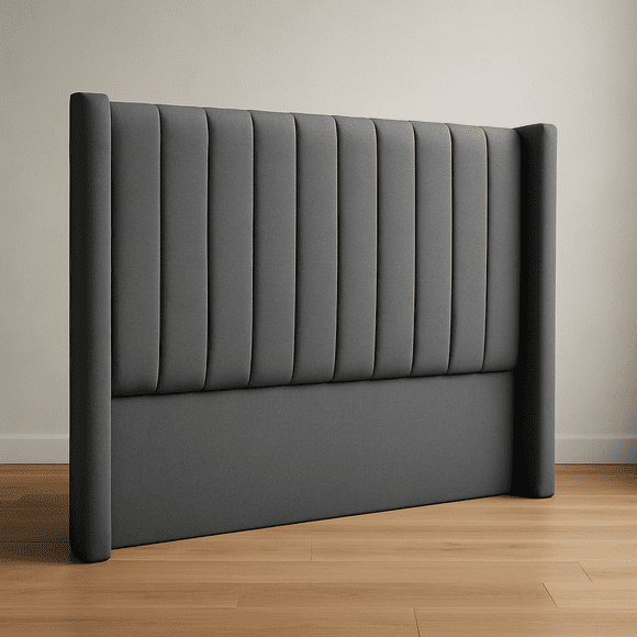 Respaldo Cama 2 Plaza Lineal Moderno Lino Premium Color Gris