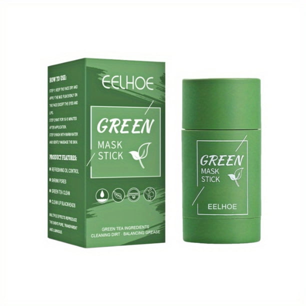 60g Green Tea Mask Stick - Deeply Moisturize, Shrink Pores, and Control Oil for Acne and Blackhead Prevention