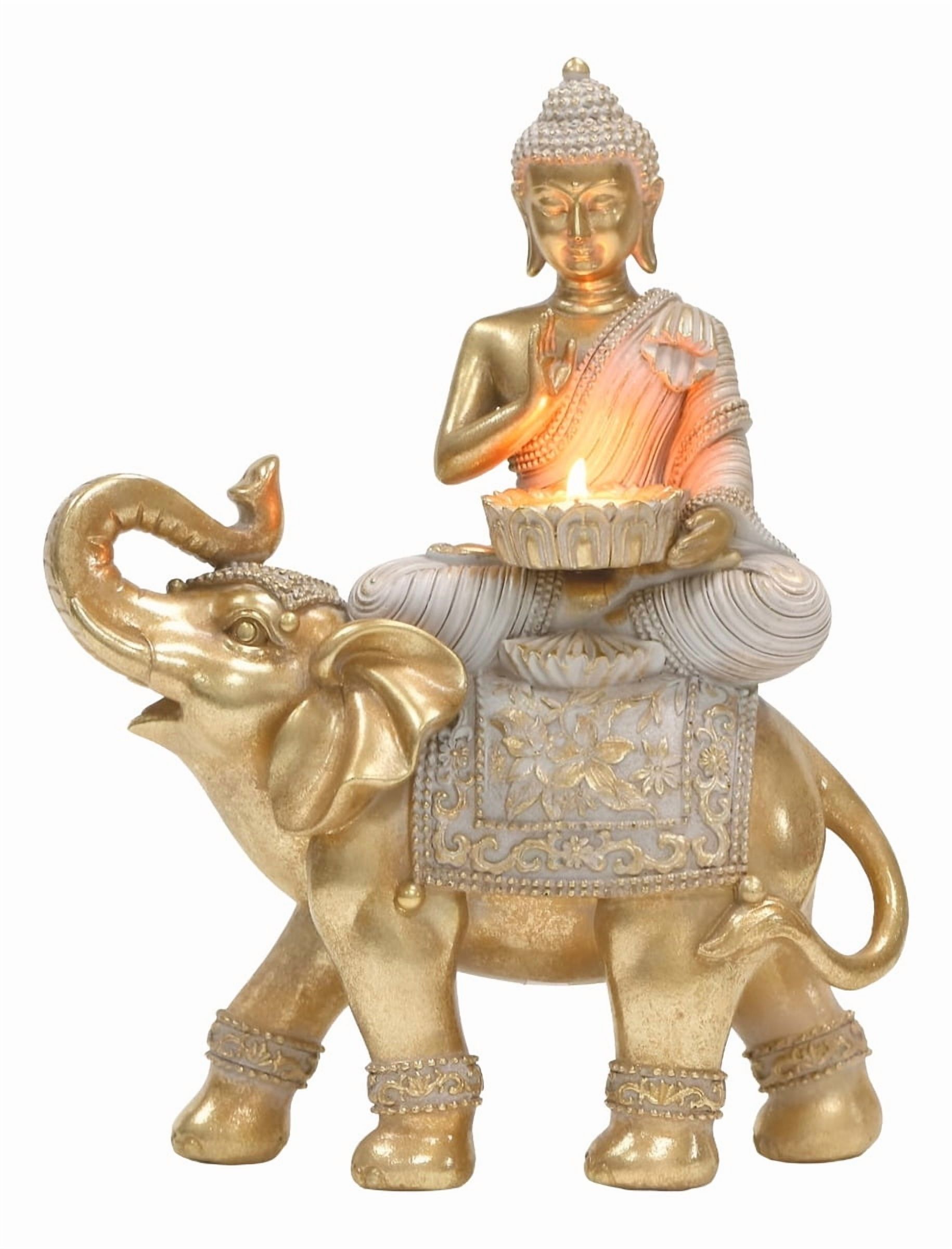 Genérico - Portavelas Decorativo Mesa Estatua Elefante Zen Hogar Jhn