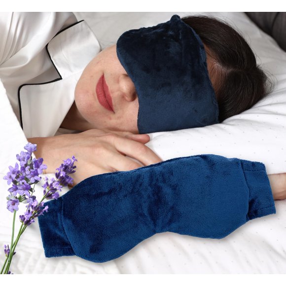 Mascarilla de ojos con peso de lavanda Solayman's para dormir, color azul marino