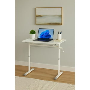 Cosas Casa - Escritorio Con Altura Ajustable Tenerife Blanco Blanco