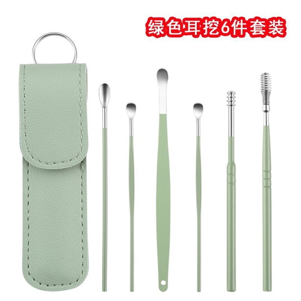 6PCS Ear Cleaner Wax Removal Tool Earpick Sticks Earwax Remover Curette Ear Pick Cleaning Ear Cleanser Spoon Health Care Earpick