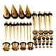 thumbnail image 2 of Kit de estiramiento de calibres de 36 piezas. Tapones cónicos 14g-00g expansores oro, 2 of 3