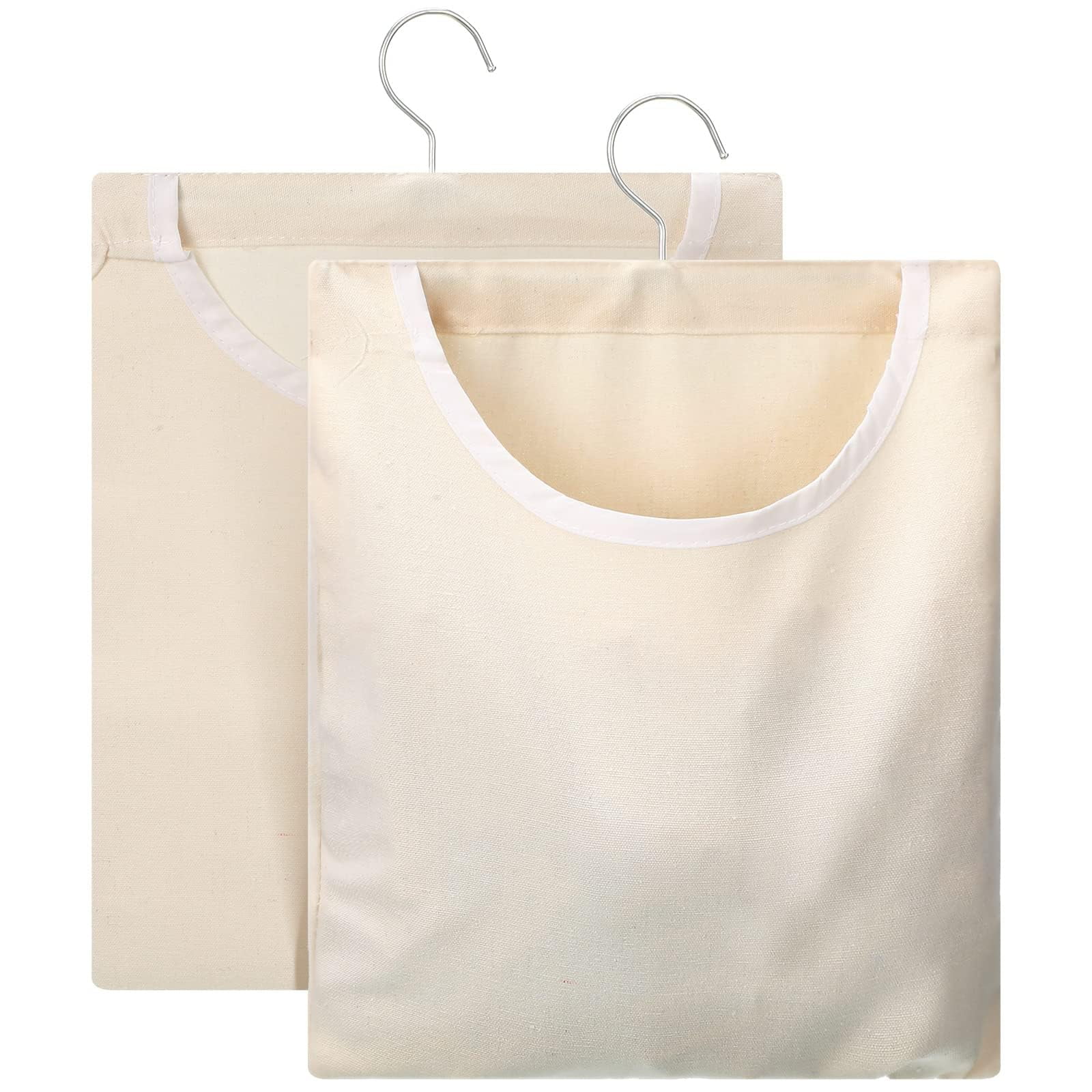 Xusx111 - Bolso De Cierre De Ropa De Lienzo De 2 Piezas, Beige (32x27 Cm / 13.33x11.25 Pulgadas), Cierre De Cremallera, Bolso Colgante De Pino De Ropa Portátil Para El Balcón De Viaje Beige