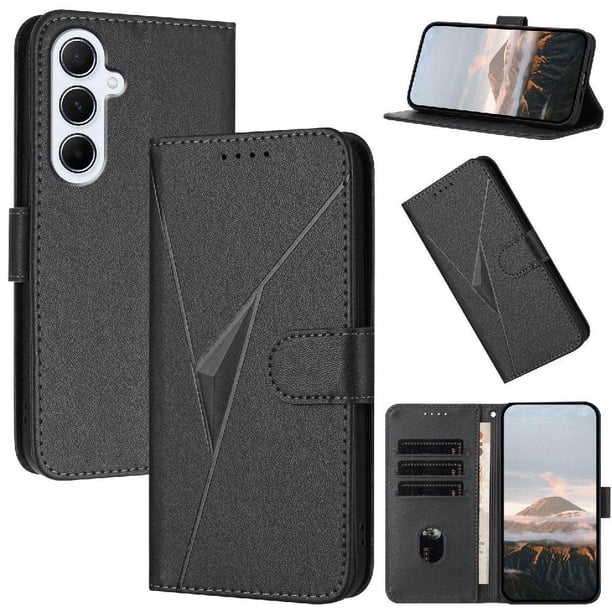 Funda Cartera Fibra de Carbono para Samsung Galaxy A26 con Soporte y Cierre Magnético Negro