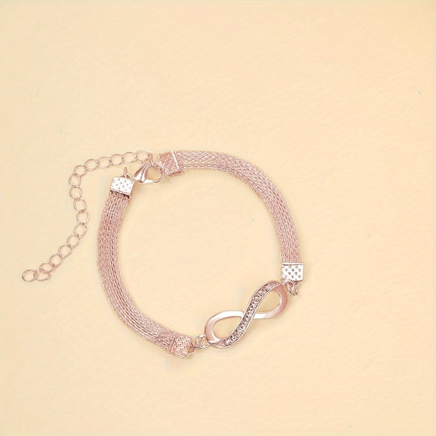 Elegant 8-Character Zircon Inlaid Anklet - Sparkling Foot Jewelry Decor for Women