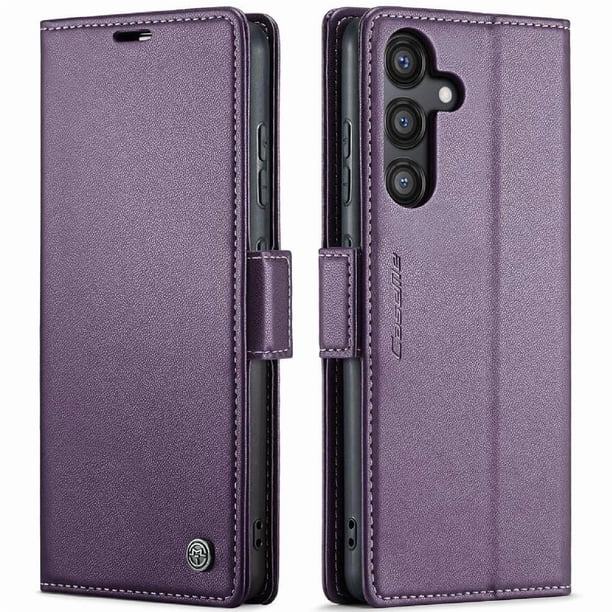 CaseMe tipo cartera Samsung Galaxy S24 FE con cierre magnético, RFID, tarjetero, soporte, carga inalámbrica
