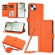 thumbnail image 1 of iPhone 14 Plus Funda Billetera con Cierre Magnético, Naranja, 1 of 6
