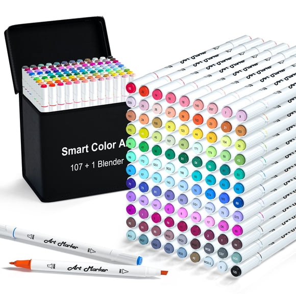 Art Markers Smart Color Art, paquete de 108 unidades con funda a base de alcohol