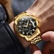 thumbnail image 2 of Reloj OLEVS Cronógrafo 41 mm de acero dorado con esfera negra, 2 of 3