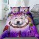 thumbnail image 1 of Wolf Dreamcatcher Quilt Duvet Cover Set Children Bed Linen Pillowcase 3-Piece Bedding Set, 1 of 5