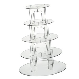 Magideal - Soporte Acrílico Para Magdalenas, Torre De Pastelería, Soporte Para Magdalenas, Soporte De Torre Para Postre, Aperitivos, Fiesta De Té, Boda, Cumpleañ 5 Niveles