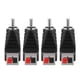 thumbnail image 1 of Adaptador de cable RCA a altavoz, 4 unidades, conector RCA macho a conector de resorte, convertidor de cable para altavoz, conectores RCA sin soldadura para conexiones de altavoz., 1 of 7