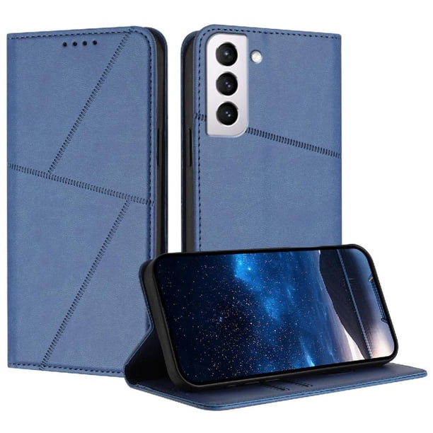 Funda Cartera Magnética para Samsung Galaxy S21 Plus Protección Antichoque con Ranuras Azul