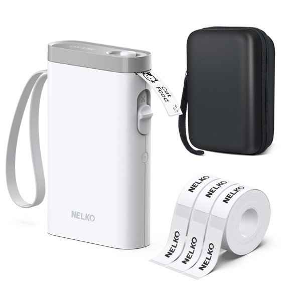 Etiquetadora Nelko P21 con 3 Cintas y Estuche, Blanca