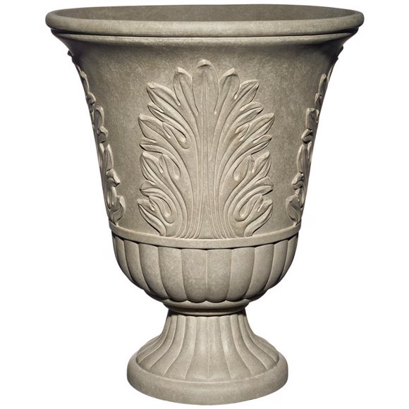 Maceta clásica para hogar y jardín Larissa, de plástico arenoso, 19 cm de alto x 40 cm de profundida