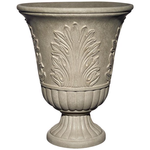 Maceta clásica para hogar y jardín Larissa, de plástico arenoso, 19 cm de alto x 40 cm de profundida