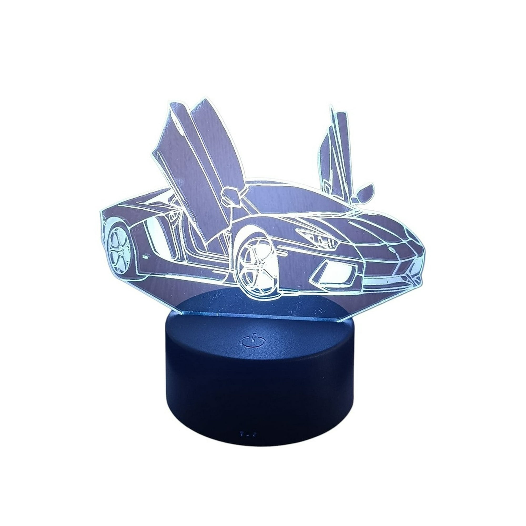 Lampara Ilusion 3d Lamborghini De 7 Colores, Base Touch