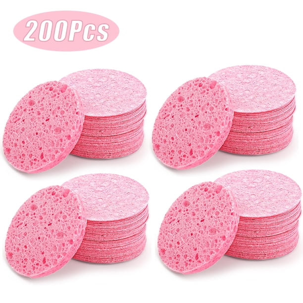 50PCS Face Cleaning Sponge Pad for Exfoliator Mask Facial SPA Massage Makeup Removal Thicker Compress Natural Cellulose Reusable