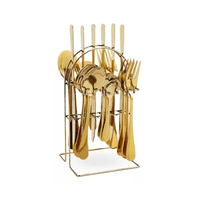 Genérico - Cubiertos Cuchilleria Color Dorado