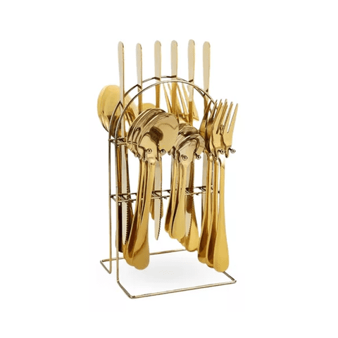 Genérico - Cubiertos Cuchilleria Color Dorado
