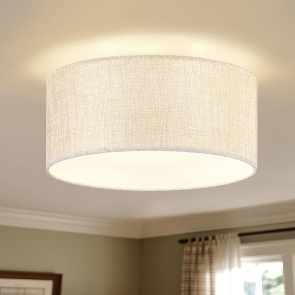 Lámpara de techo Scyvenra 33 cm 3 luces tambor neutro