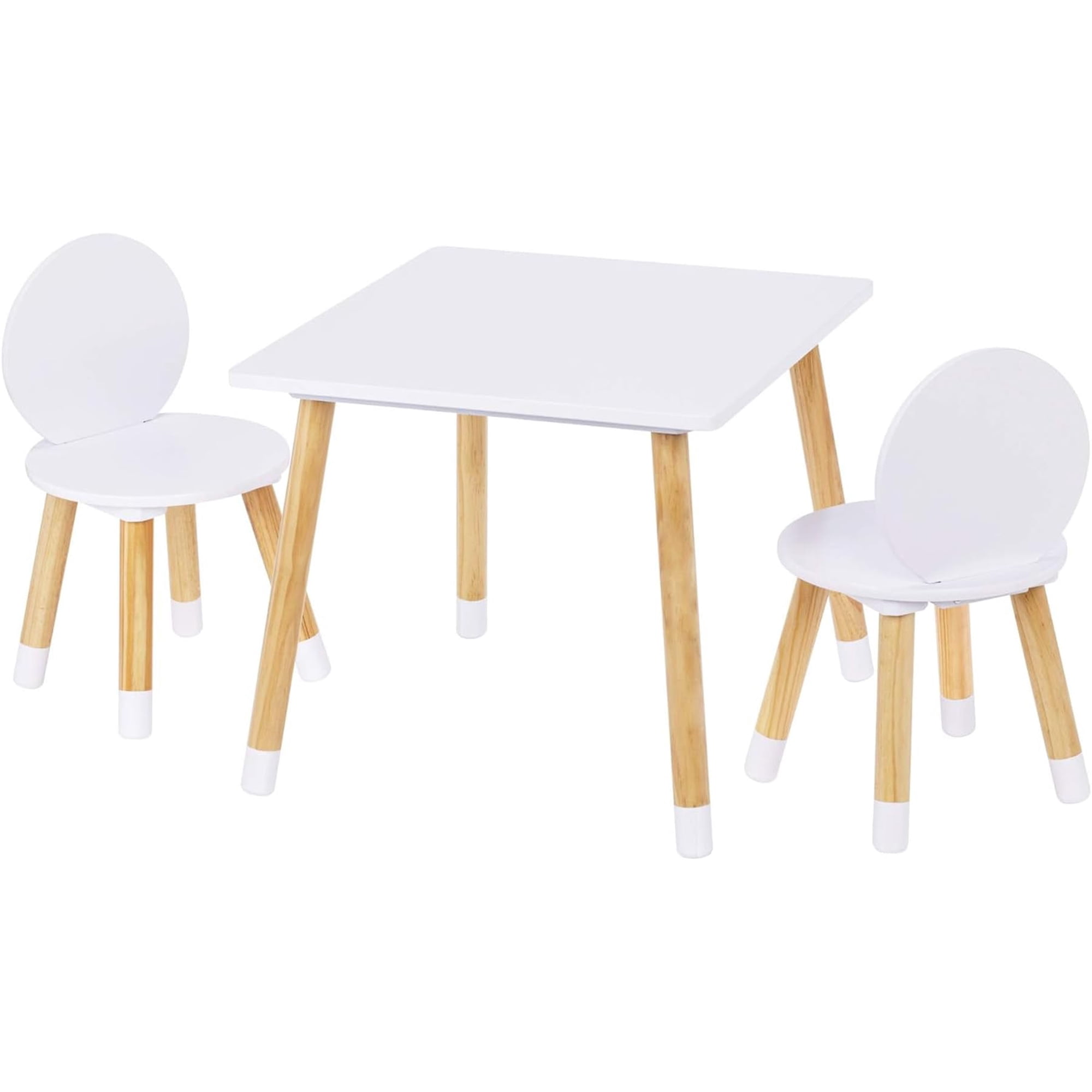 Utex - Juego De Mesa Kids Con 2 Sillas Para Niños Pequeños 3 Piezas Color Blanco